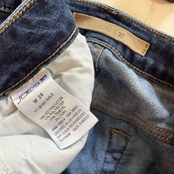 Joe's Jeans Skinny Leg Ankle Fray Hem in Medium Blue Wash Blanche Size 28 - Picture 3 of 11